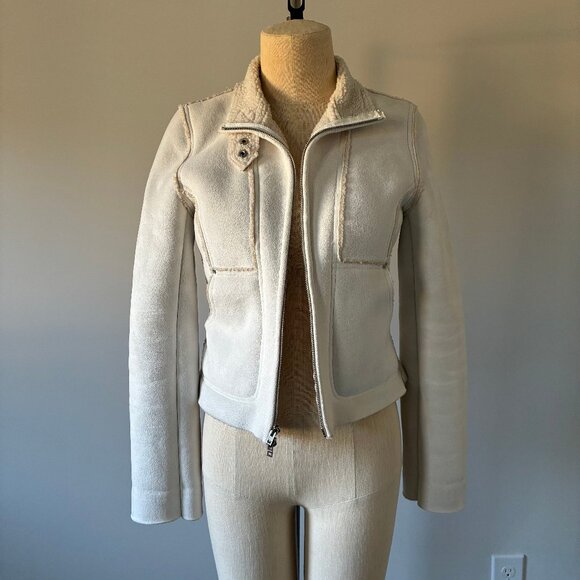 VTG Bebe Women's Suede Winter Jacket w/Sherpa Lining - Picture 1 of 16